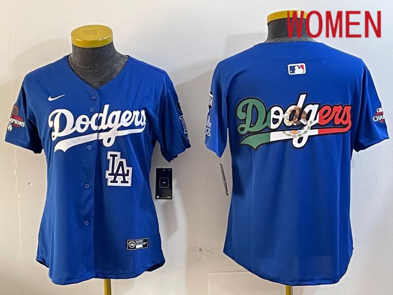 Women Los Angeles Dodgers Blank Blue Game 2024 Nike MLB Jersey style 12056->women mlb jersey->Women Jersey